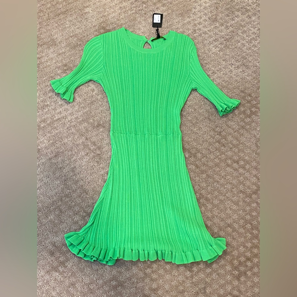 Maje Bright Green Knit Dress